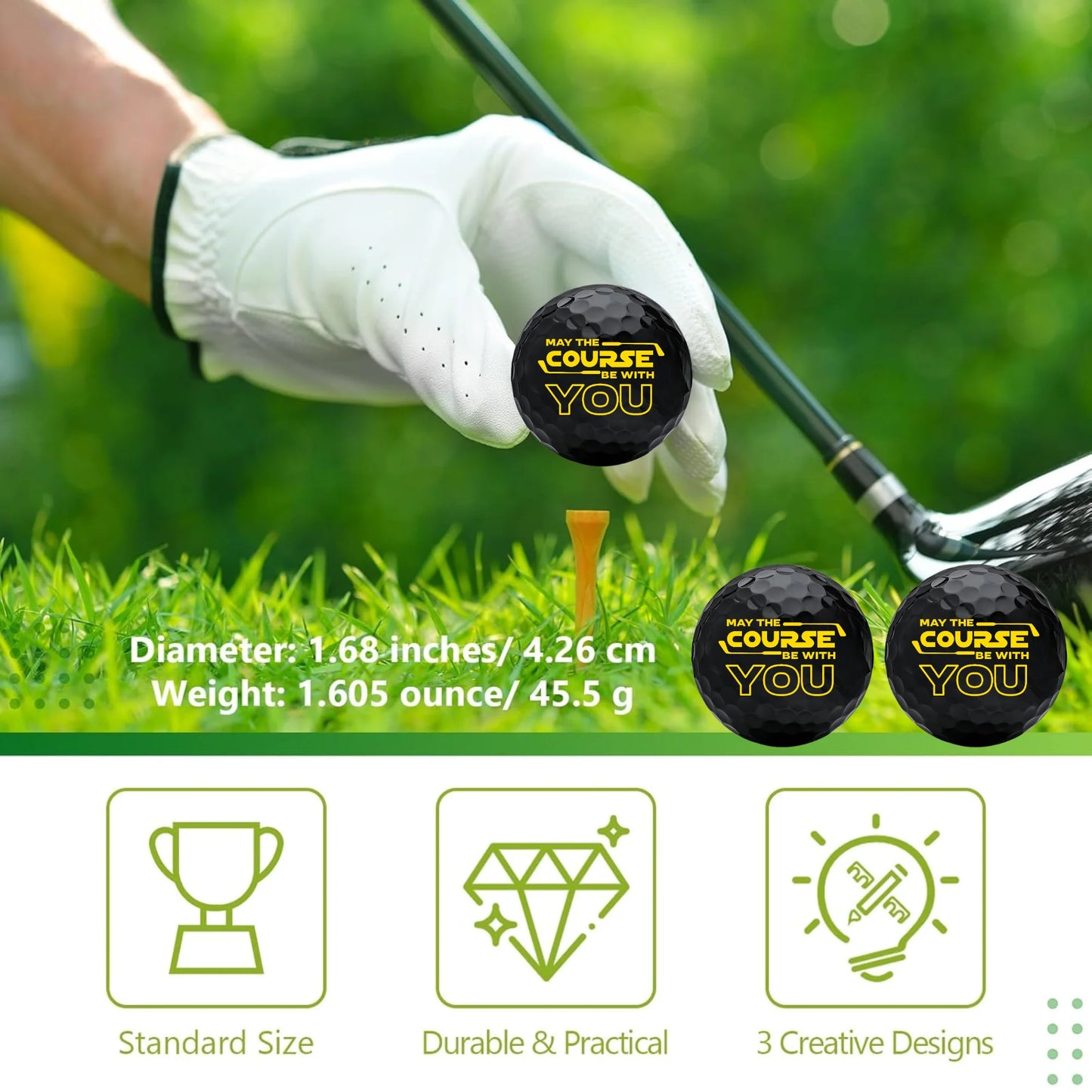 Funny Novelty Golf Balls – Set of 2